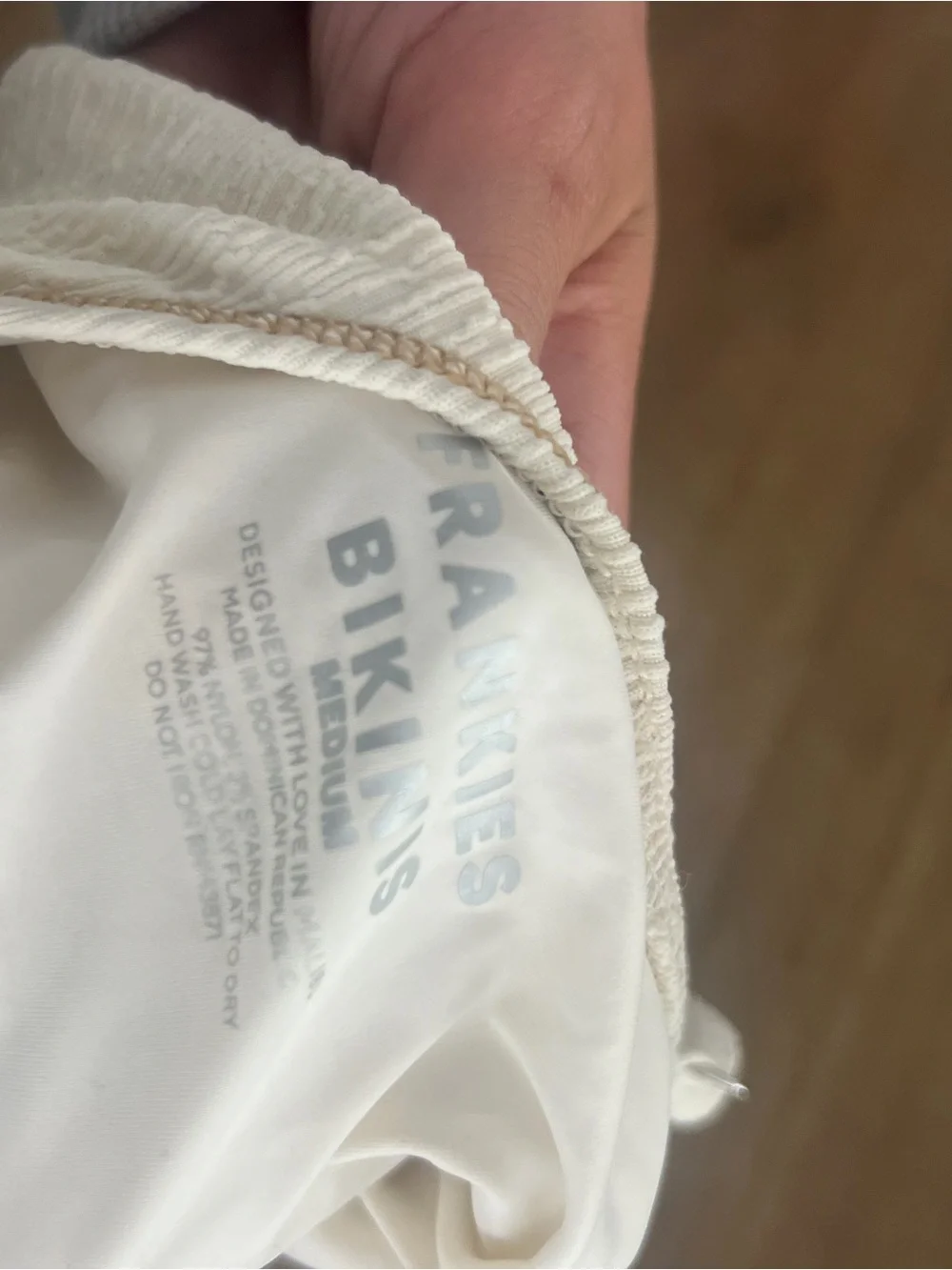 Frankie's Bikinis White Lace-Up Ribbed Bodysuit